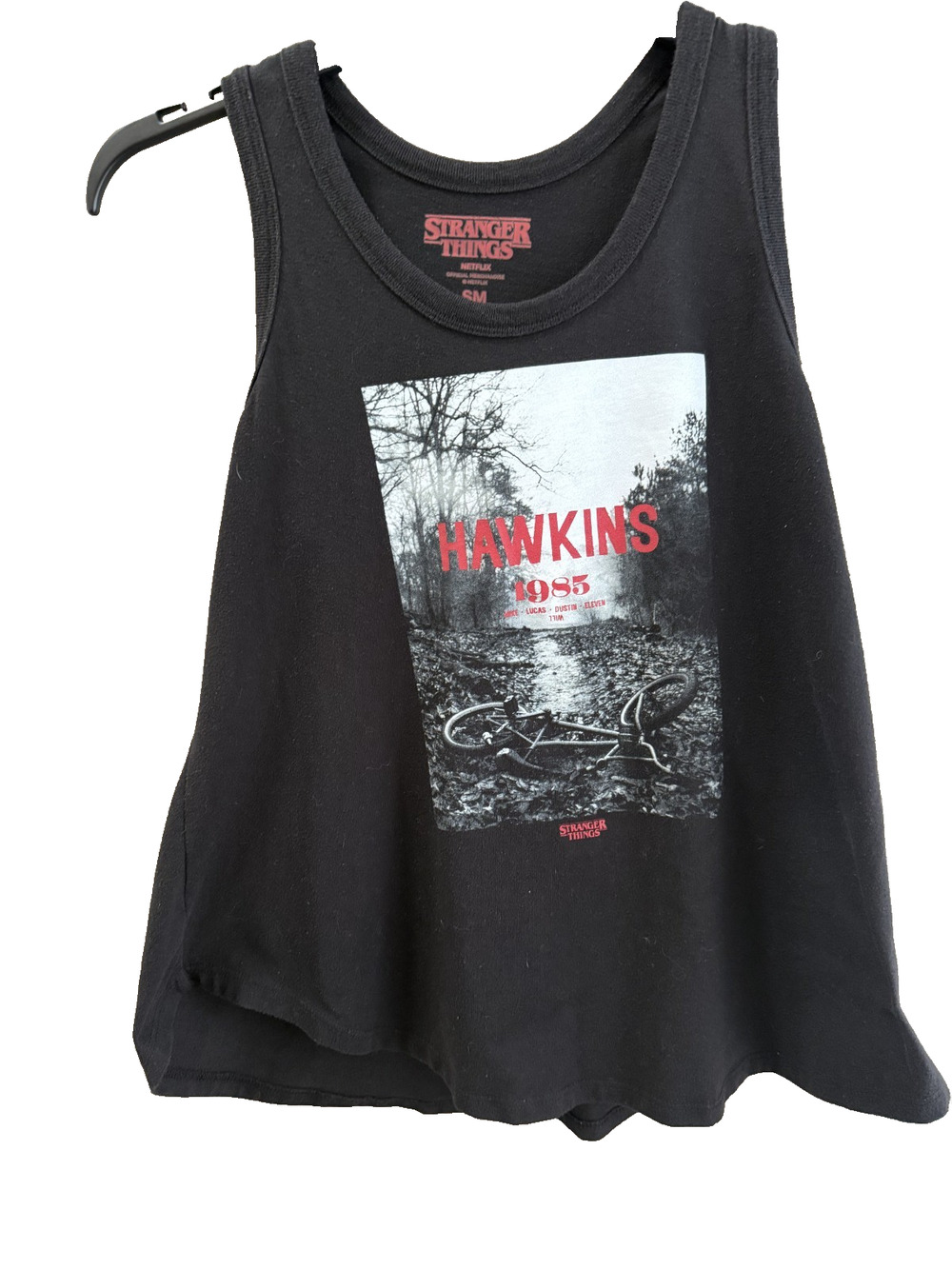 Stranger Things "Hawkins 1985" Black Tank Top Netflix Official Sz S
